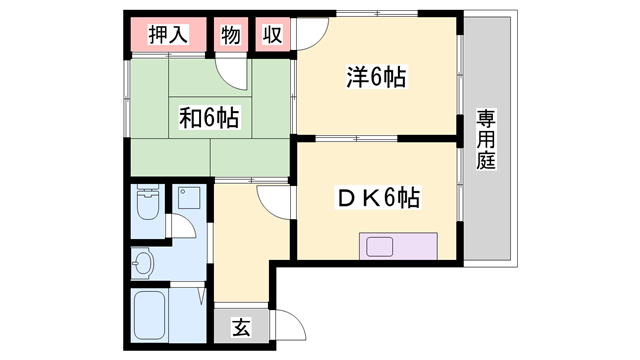 フレグランス95(2DK/1階)の間取り写真