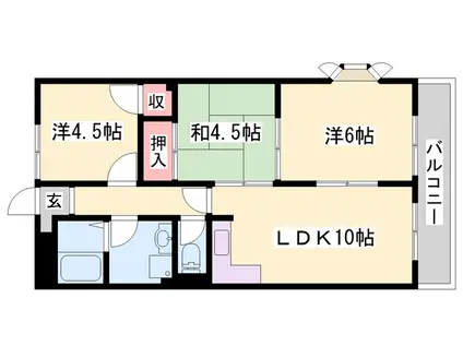 ルネシャルトB(3LDK/2階)の間取り写真