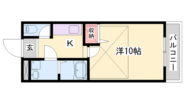 メゾンモンテピッコロ(1K/2階)の間取り写真