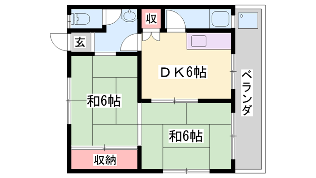 石川マンション(2DK/3階)の間取り写真