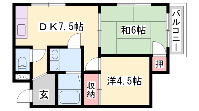 インタービレッジ千代田町(2DK/3階)の間取り写真