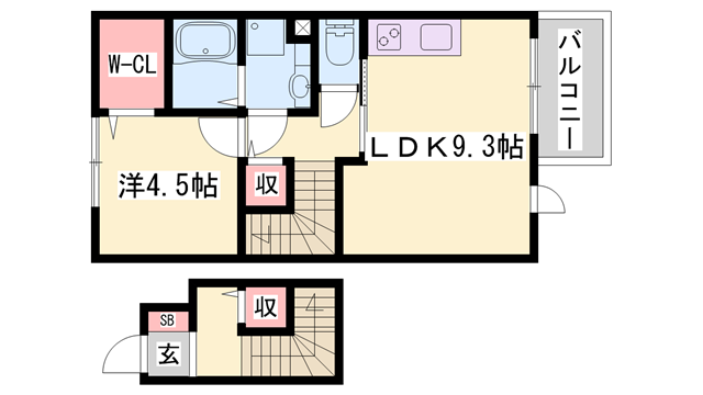 プリマベーラ(1LDK/2階)の間取り写真