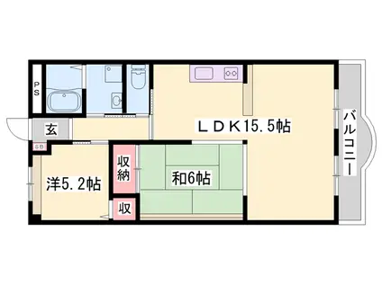 グランディール大幸(2LDK/1階)の間取り写真