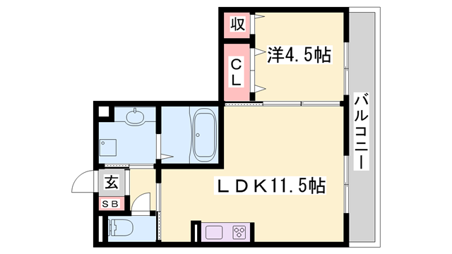 ベルフォーレⅡ(1LDK/3階)の間取り写真