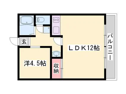 ミリアハイムⅠ(1LDK/1階)の間取り写真