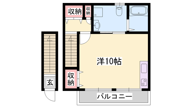 神戸電鉄粟生線 三木駅(神戸電鉄) 徒歩6分 2階建 築11年(1K/2階)の間取り写真