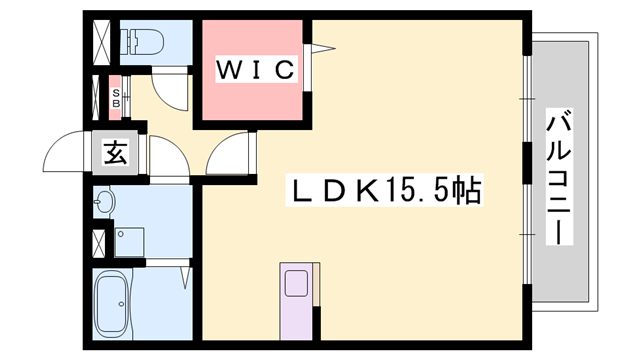デスパシオ(ワンルーム/2階)の間取り写真