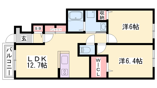 ベル・セーズⅡ(2LDK/1階)の間取り写真