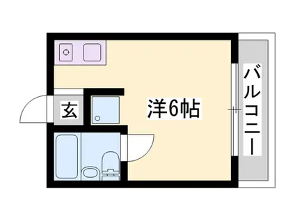 アスリートハイツ(ワンルーム/2階)の間取り写真