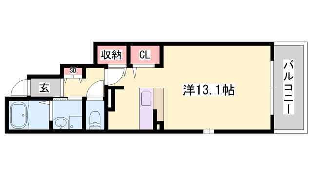 アーデントブル1(1K/1階)の間取り写真