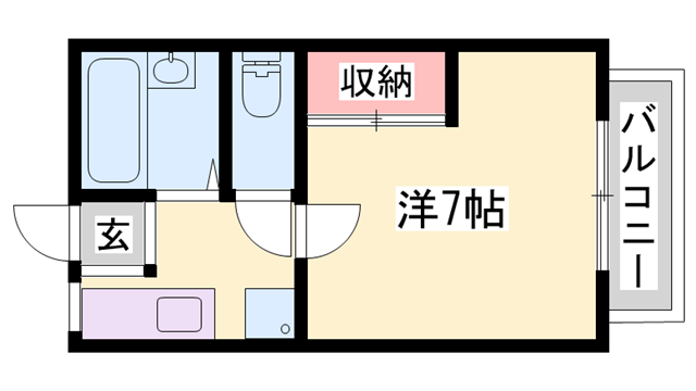 サンシティ小林(1K/1階)の間取り写真