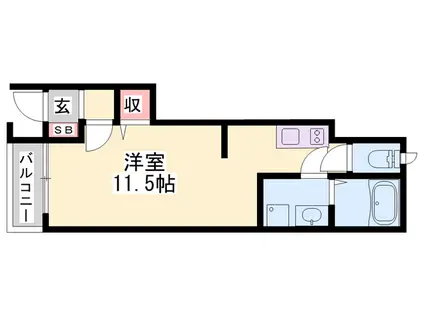 シャルマン(ワンルーム/1階)の間取り写真