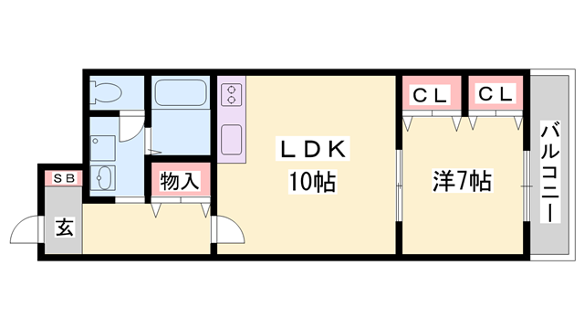 上野マンション(1LDK/1階)の間取り写真