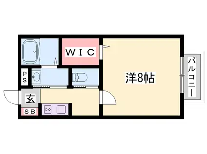 ヴィラジュ大開(1K/2階)の間取り写真