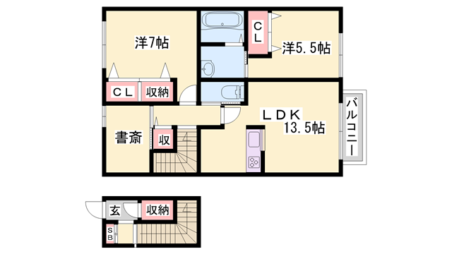 メゾン・すこやか(2SLDK/2階)の間取り写真