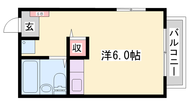 パレス苫編2番館(ワンルーム/2階)の間取り写真