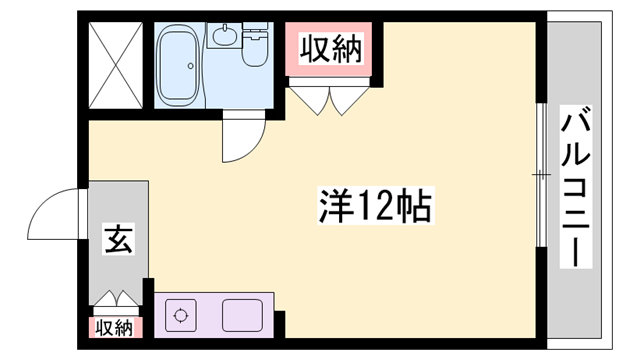 ハイツソレイユ(ワンルーム/4階)の間取り写真