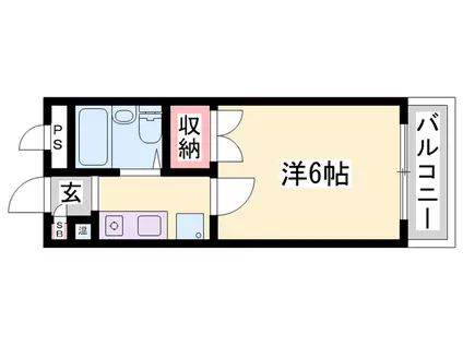 イーストドミトリーI(1K/2階)の間取り写真