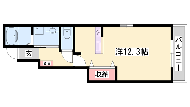 エクセラン則直 Ⅲ(1K/1階)の間取り写真