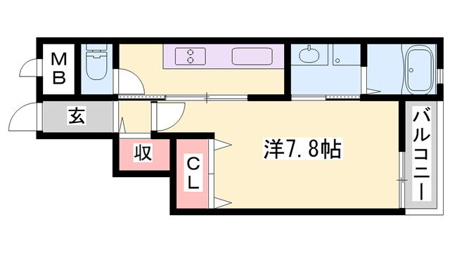 フィレールデュトラジャⅦ(1K/3階)の間取り写真