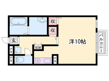 メゾンボヌール(ワンルーム/2階)の間取り写真