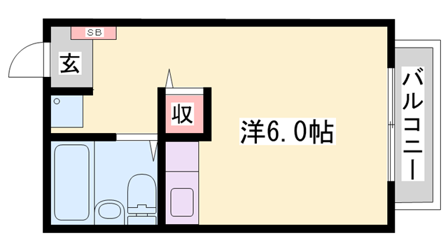 パレス苫編3番館(1K/1階)の間取り写真