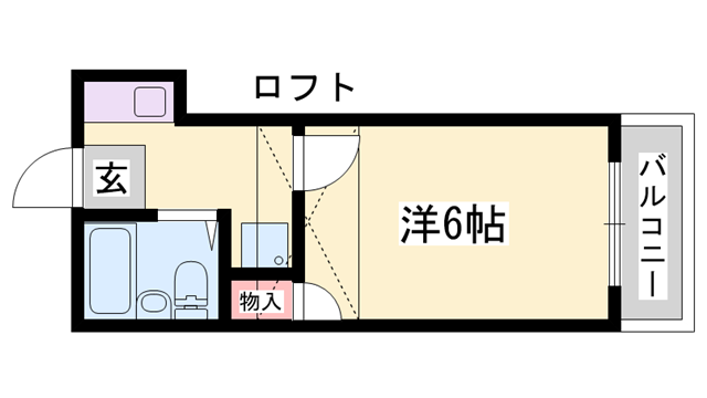 加古川第16(1K/2階)の間取り写真