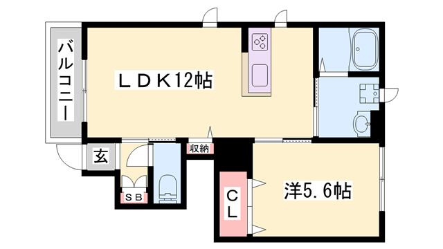 シャーメゾンライグラス(1LDK/1階)の間取り写真
