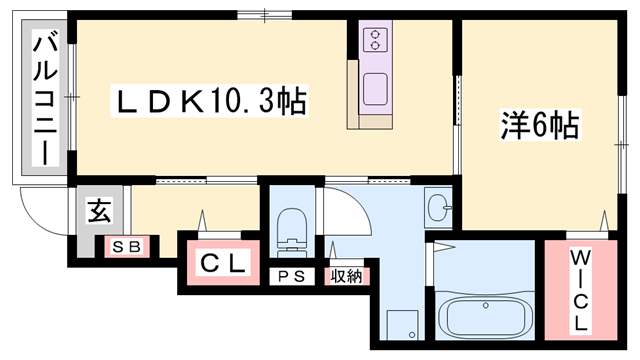 コンフォートカーサⅢ(1LDK/1階)の間取り写真