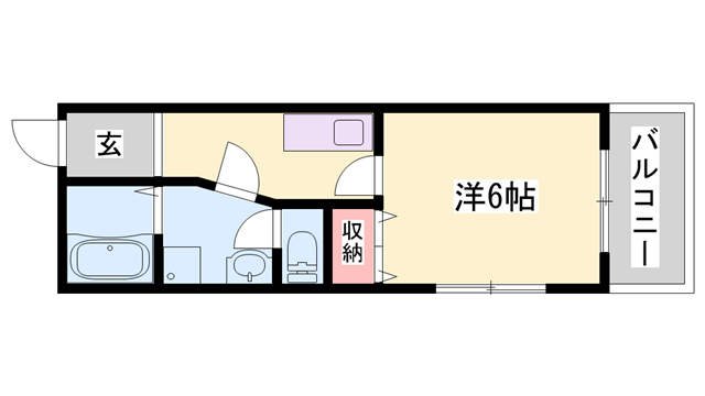 GORI田寺(1K/3階)の間取り写真