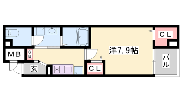 コレクトライル(1K/1階)の間取り写真