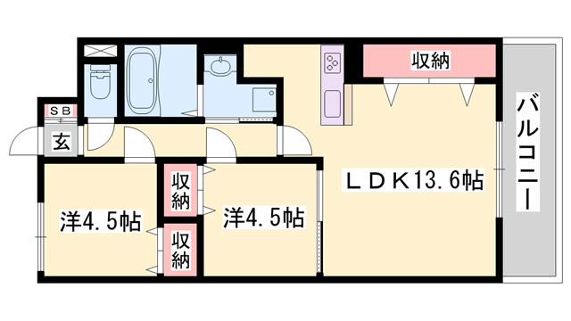 MISTRAL三左衛門Ⅰ(1SLDK/1階)の間取り写真