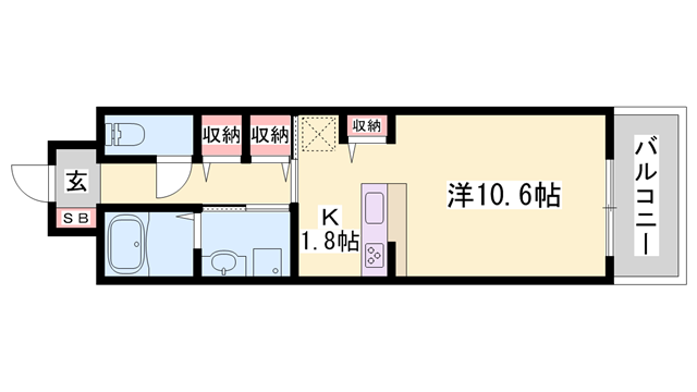 ポーシェガーデン5(1K/3階)の間取り写真