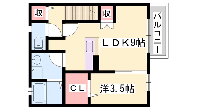 レグルス英賀保(1LDK/2階)の間取り写真