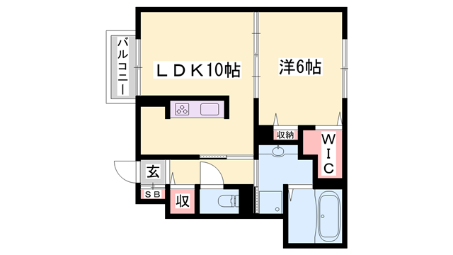 SUMIKA A(1LDK/1階)の間取り写真