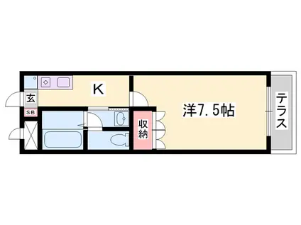 パークヴィレッジ(1K/1階)の間取り写真