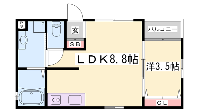 パレ シェーヌ デ クールⅢ(1LDK/3階)の間取り写真