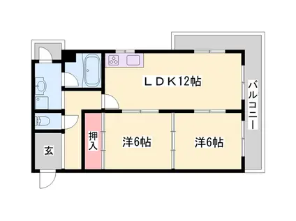 コーポ白浜(2LDK/1階)の間取り写真