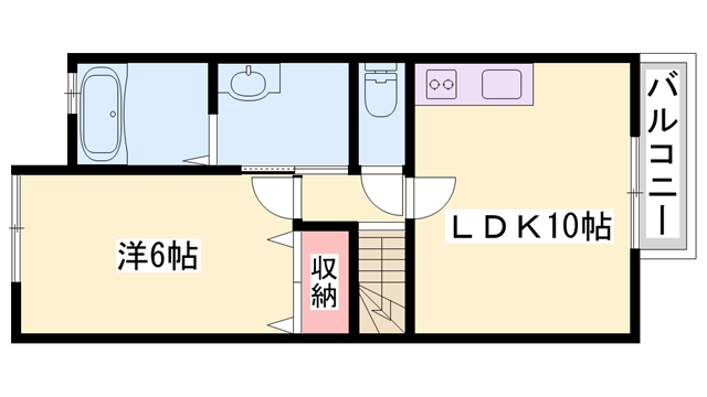 J・シープレス福崎C棟(1LDK/2階)の間取り写真