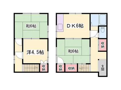 山陽電気鉄道本線 妻鹿駅 徒歩24分 2階建 築43年(3DK)の間取り写真