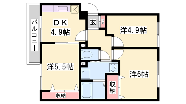 TSコスモス(3DK/3階)の間取り写真