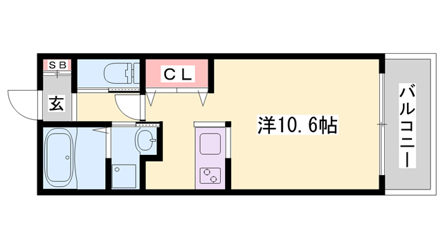 エルメゾン アイン(1K/2階)の間取り写真