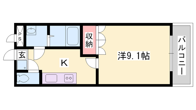 ナチュラリーハイツⅠ(1K/1階)の間取り写真