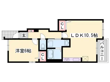 ウェントゥス Ⅰ(1LDK/1階)の間取り写真