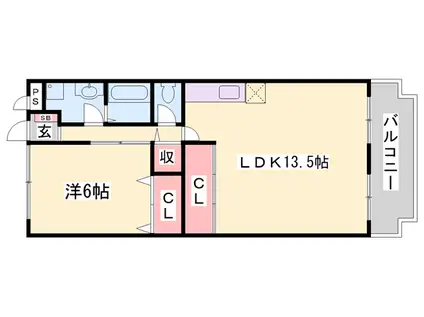 イーストI&D(1LDK/2階)の間取り写真