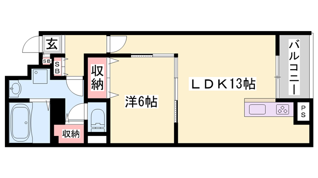 OAFLAT御立東II(1LDK/3階)の間取り写真