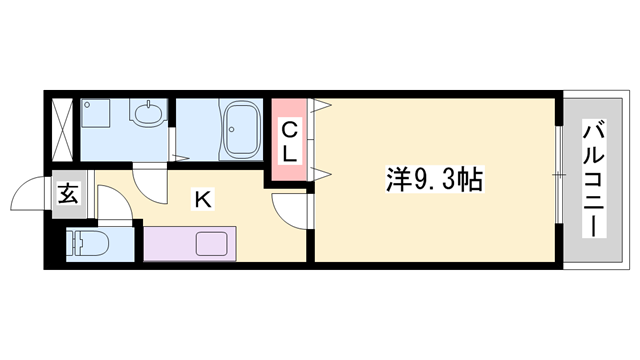 リバティーグリーンヒルズ(1K/2階)の間取り写真