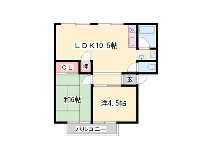 サンシティー(2LDK/2階)の間取り写真