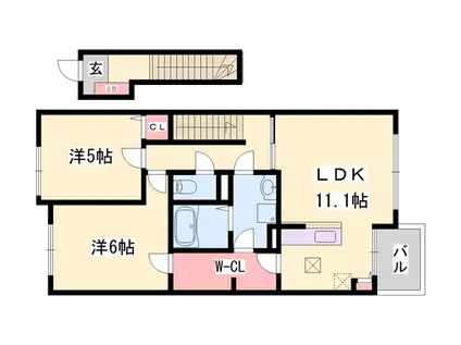プルミエール ラ・メゾン(2LDK/2階)の間取り写真