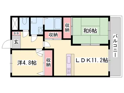 メゾンハンクスMTI(2LDK/3階)の間取り写真